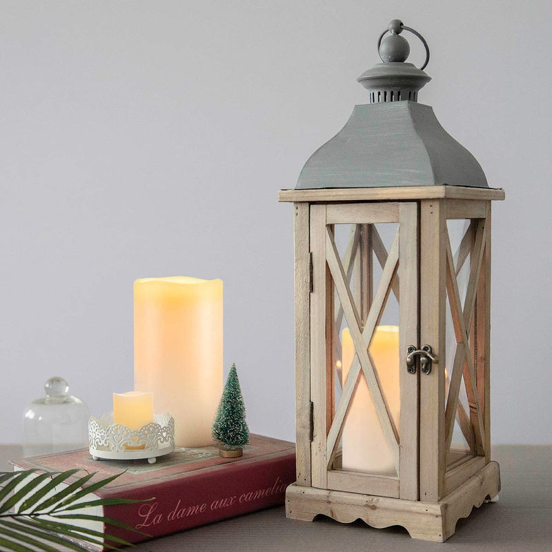 Homemory 6" x 4" Waterproof Outdoor Flameless Candles - Battery Operated Flickering LED Pillar Candles for Indoor Outdoor Lanterns, Long Lasting, Large, Set of 2 4"x 6"