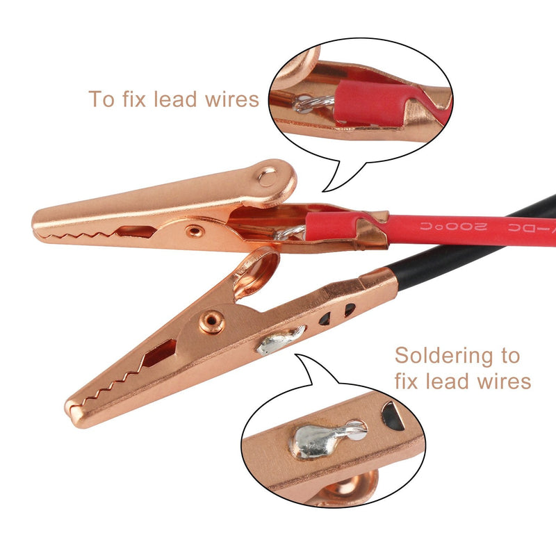 Test Jumpers, DROK 6 pcs Crocodile Alligator Clips Test Leads Set 19.6 Inches 50cm Double-end Clamp Electrical Cable Connector Wire Circuit Experiment 50cm/19.6'' large