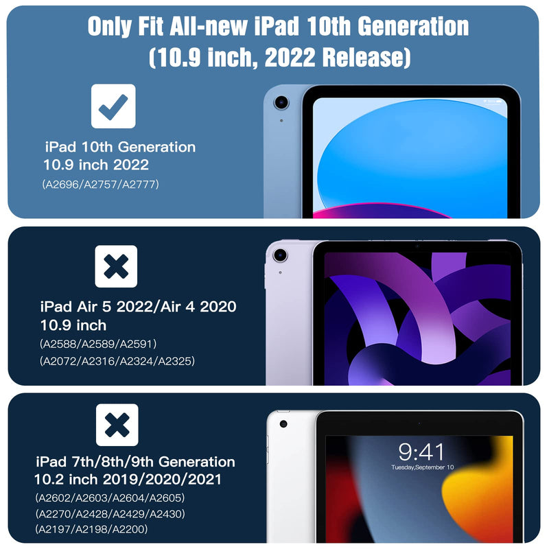 TiMOVO for iPad 10th Generation Case Clear, iPad 10 Case 2022 (10.9 inch), Slim & Light Weight TPU Protective Clear iPad Case with Raised Edge and Transparent Back, Clear