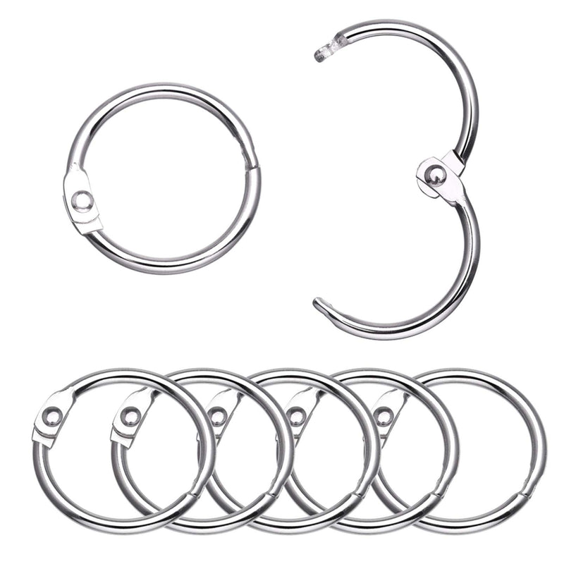 Antner 100Pcs Loose Leaf Rings, 0.75" Diameter, Nickel Plated Book Binder Rings 0.75 Inch-100 Pieces