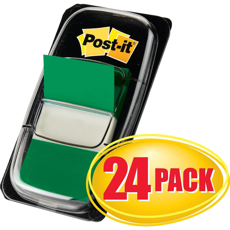 Post-it Flags Value Pack, 50/Dispenser, 24 Dispensers/Pack, 1 in Wide, Green (680-3-24) 1200 Flags