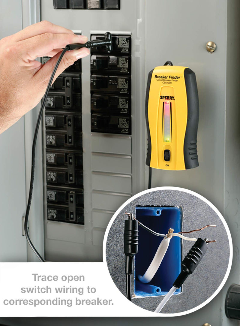 Gardner Bender Sperry Instruments CS61200P Electrical, 120V AC, 60Hz, Includes: CS61200AS Light and Switch, 2 Pc Circuit Breaker Finder and Accessory Kit, As Shown in The Image