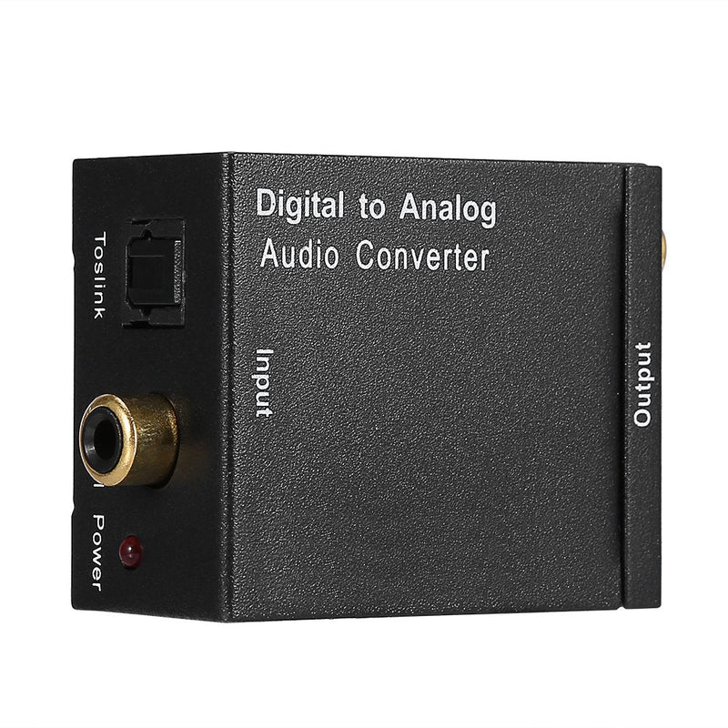 Digital to Analog Converter Adapter Digital Optical Coaxial Toslink to Analog Audio Signals with Optical Fiber Cable and USB Power Cable