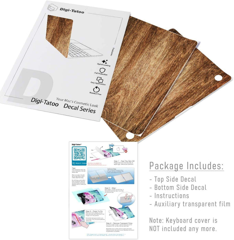 Digi-Tatoo Decal Skin Compatible with 2022 MacBook Air 13.6 inch (Model A2681 w/ M2 chip) - Protective and Decorative Full Body Laptop Skin Decal Sticker, Anti-Scratch Vinly Wrap [Wood Texture 2] Air 13" 2022 Wood Texture 2