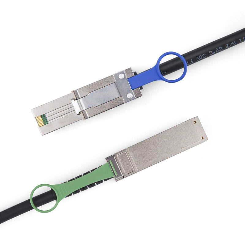 #10Gtek# QSFP (SFF-8436) to MiniSAS (SFF-8088) DDR Hybrid SAS Cable, 100-Ohm, 1-m(3.3ft) 1m SFF-8436 to SFF-8088