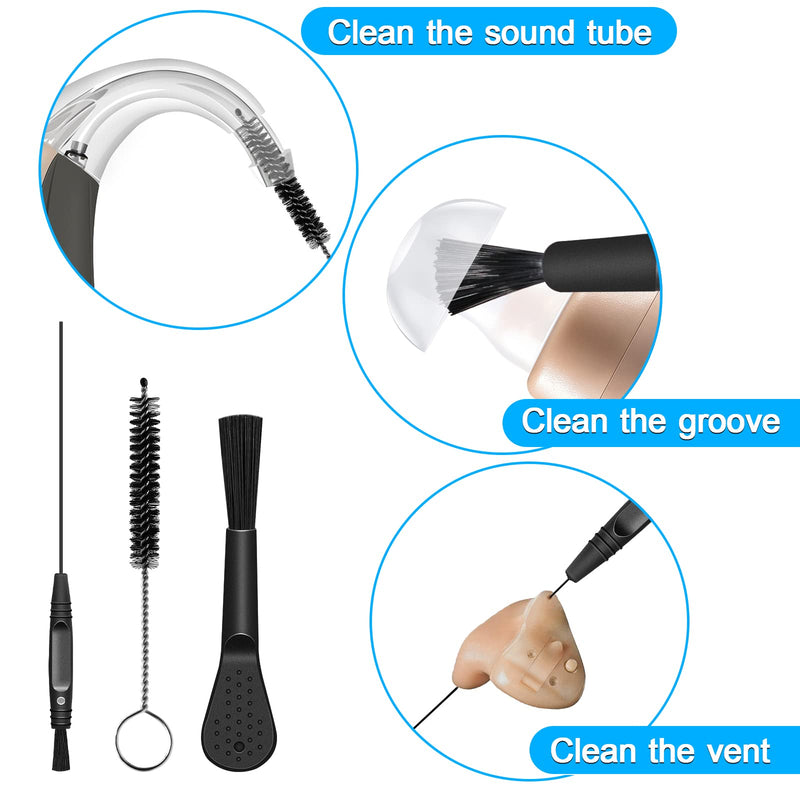 Hearing Aid Cleaning Kit, Hearing aid Cleaning Tools, Hearing Aid Brushes for Cleaning, Hearing Aid Earbuds Amplifier Earphone Earbuds Airpod Cleaner Kit, Hearing Aid Accessories with case (8 Pcs)
