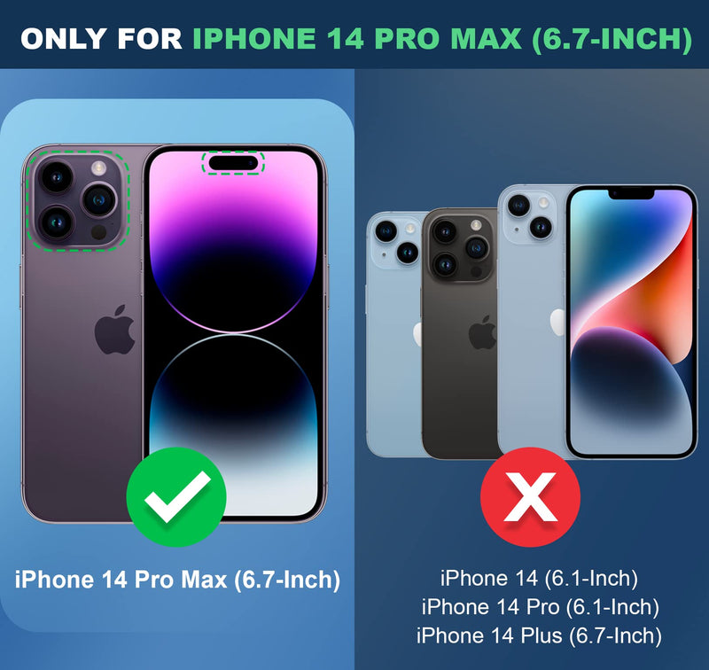 Shields Up Designed for iPhone 14 Pro Max Case, Minimalist Wallet Case with Card Holder (3 Cards) & Ring Kickstand/Stand, [Drop Protection] Slim Protective Cover for iPhone 14 Pro Max 6.7 inch - Clear Clear - iPhone 14 Pro Max