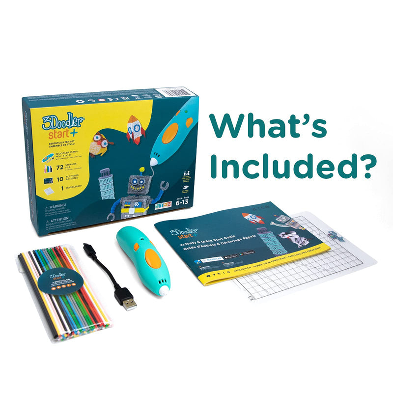 3Doodler Start+ Essentials (2021) 3D Pen Set for Kids, Easy to Use, Learn from Home Art Activity Set, Educational STEM Toy for Boys & Girls Ages 6+ Start Essentials 3d Pen Set