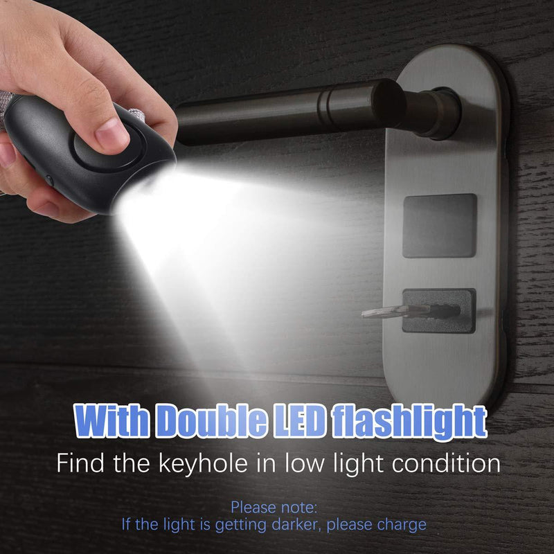 (Upgraded New Version) Safe Sound Personal Alarm, Rechargeable Emergency 130db Security Alarm Keychain Siren Song with 2 LED Lights, for Women, Men, Children, Elderly (3 Pack) Mix Color
