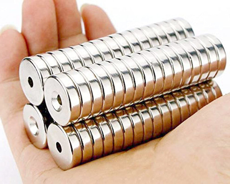 ZDYWY 10 Pieces 15 x 3mm with 5mm Countersunk Hole Permanent Disc Rare Earth Fastener Magnets Refrigerator Neodymium Magnets - 0.6 inch D x 0.12 inch H with 0.2 inch D Screw Hole