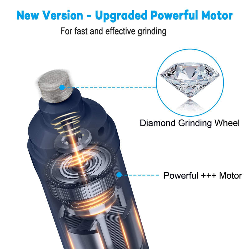 Casfuy Dog Nail Grinder with 2 LED Light - New Version 2-Speed Powerful Electric Pet Nail Trimmer Professional Quiet Painless Paws Grooming & Smoothing for Small Medium Large Dogs and Cats Blue
