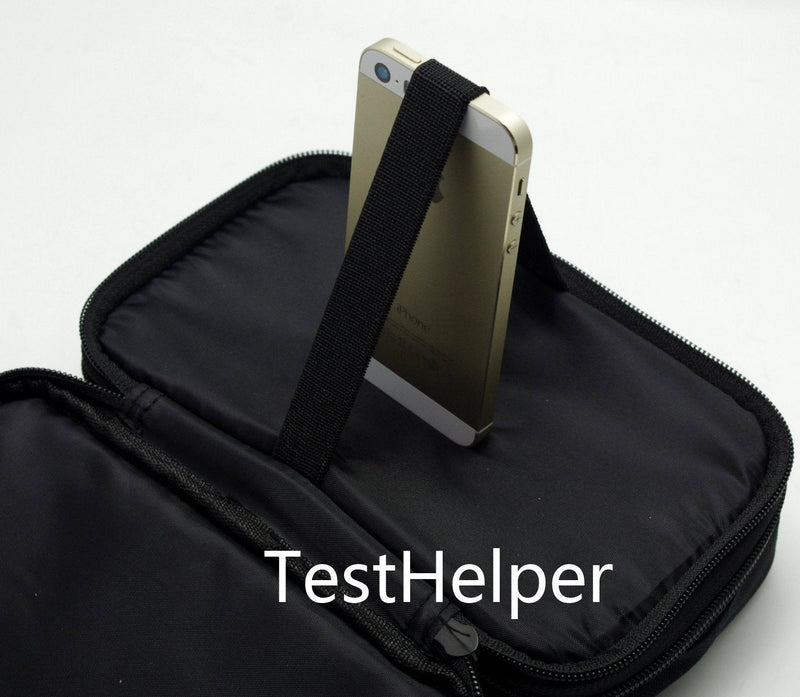 TestHelper KCH19 Double Layered & Padded Carrying Zipper Case with Wrist Strap Use for Handheld Multimeter,Phase Indicator,Thermometer, Calibrator,Clamp Meter