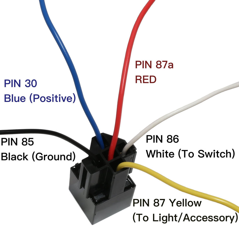 5 Pack - EPAuto 30/40 AMP Relay Harness Spdt 12V, 5-PIN SPDT Bosch Style