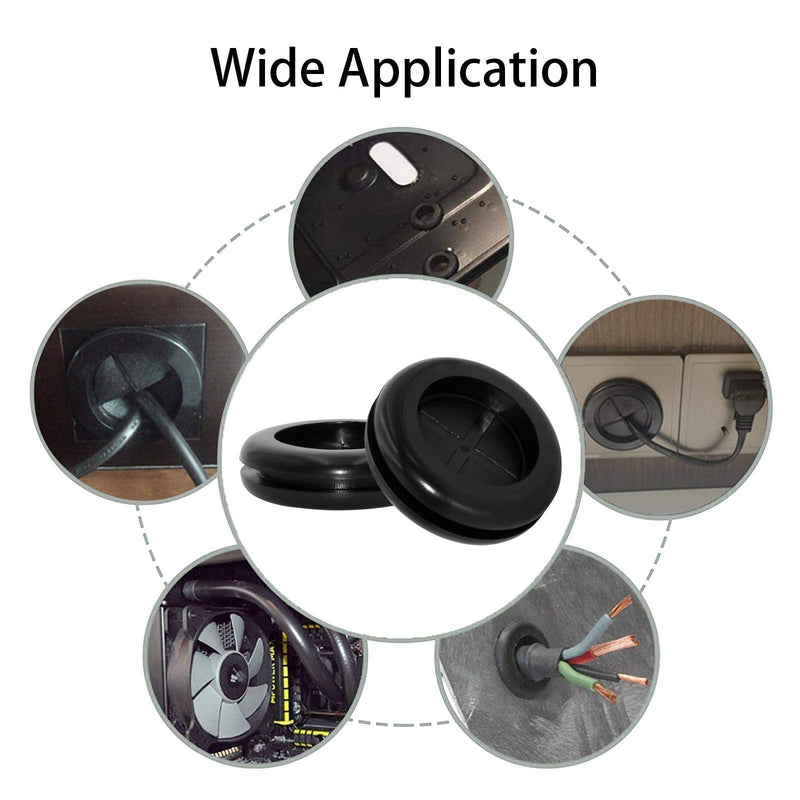 Flyshop 1-27/64" ID 1-7/8" Drill Hole Grommets Synthetic Rubber Grommets Wire Protection, Round, Double-Sided, 4-Pack, (Size 36mm x 47mm) 1-7/8" (47mm) Drill Hole