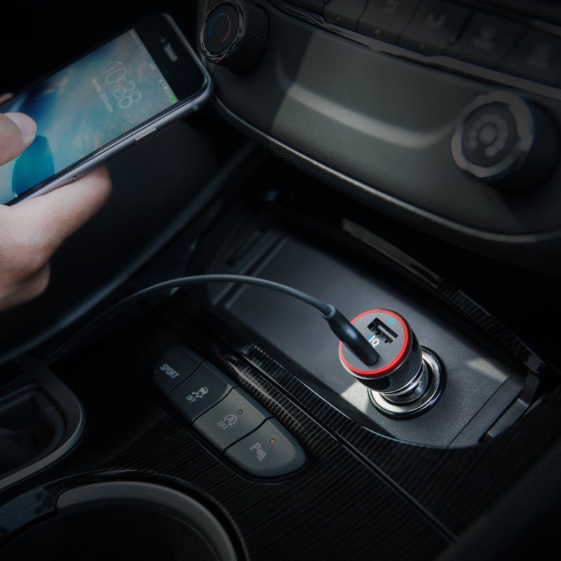 Anker Car Charger, Mini 24W 4.8A Metal Dual USB Car Charger, PowerDrive 2 Alloy Flush Fit Car Adapter with Blue LED, for iPhone XR/Xs/Max/X/8/7/Plus, iPad Pro/Air 2/Mini, Galaxy, LG, HTC and More Black