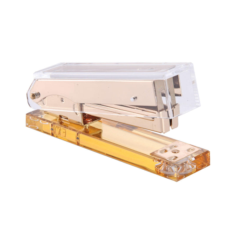 E&O Acrylic Gold Stapler Tape Dispenser Set Acrylic Office & Desk Sets-1 Stapler&1 Tape Dispenser- Gold - 2/Pack(Gold+Gold)