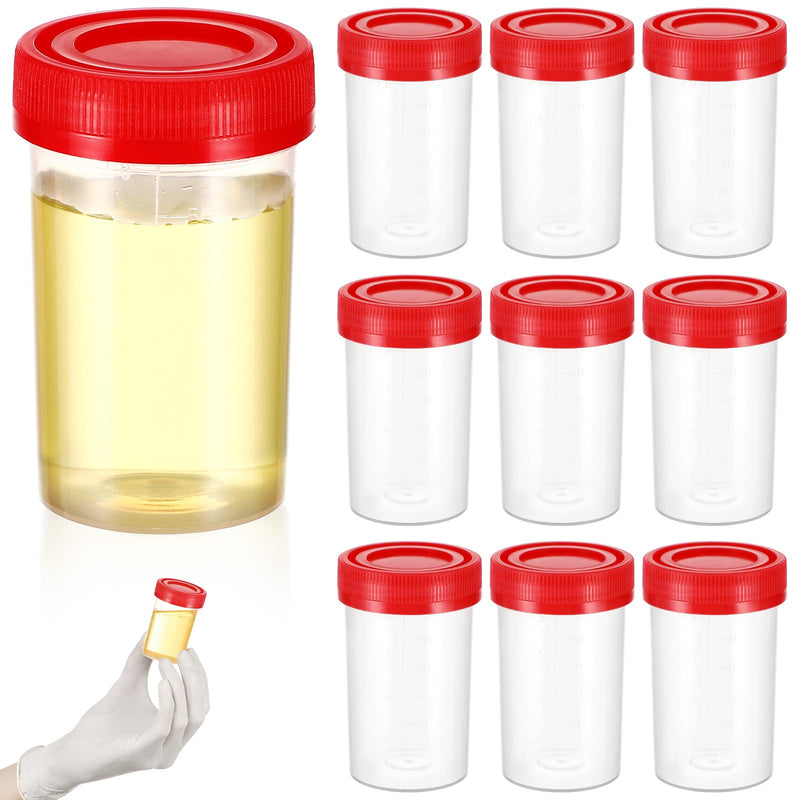 iplusmile Pack of 10 urine cups sample cups with lids 60 ml urine sample cups urine tubes urine cups ovulation test cups sample tubes for pregnancy test laboratory random color