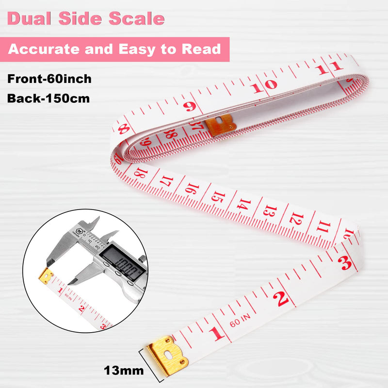 6 Packs Soft Body Tape Measure Measuring Tape for Body Double Scale Small Fabric Sewing Tailor Cloth Waist Pink Measuring Tape Measure for Body Measurements Weight Loss, 150cm/60inch 6