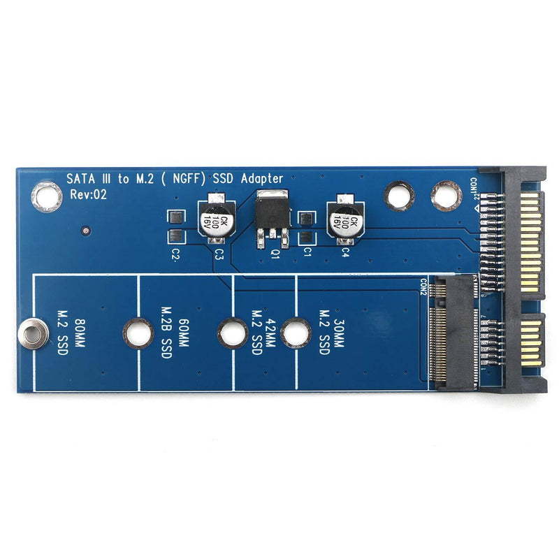 JIUWU M.2 (NGFF) SSD to AD905A SATA III 3 Adapter with 5 Pin Connector Hard Disk Drive Converter Card â€¦ Blue