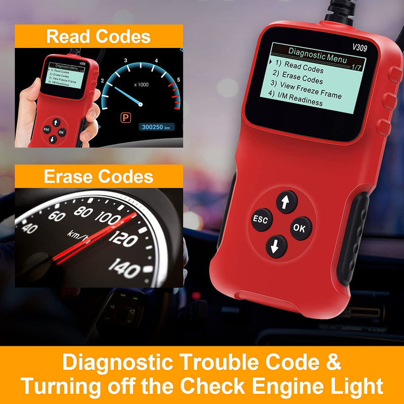 OBD2 Scanner Code Reader Car Engine Fault Code Reader Car Diagnostic Scan Tool for All OBD II Protocol Cars Since 1996 Leekooluu LK11