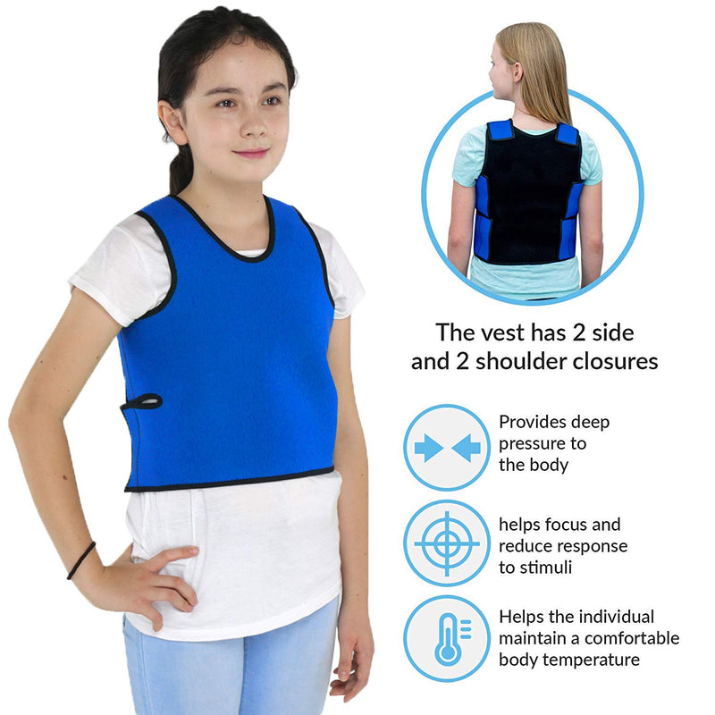 Sensory Compression Vest Sensory Processing Disorder Vest Deep Pressure Comfort for Autism Hyperactivity Mood Processing Disorders (Small 14” x 24”) Small (Pack of 1)