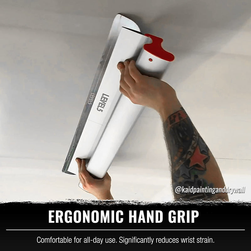 LEVEL5 7" Skimming Blade | Smoothing/Knock-Down Knife | Extruded Aluminum & European Stainless Steel Construction | High-Impact End Caps | Sheetrock Drywall Gyprock Wall-Board Plasterboard | 4-907 7"
