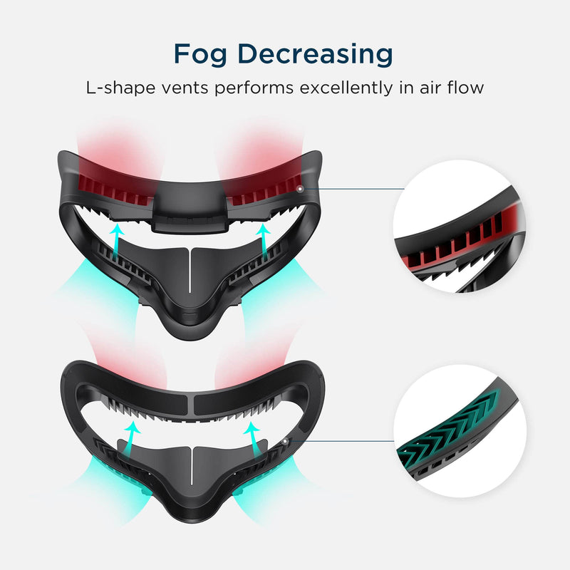 KIWI design Fitness Facial Interface Accessories (Upgraded Version), Face Cushion Foam Pad Replacement 2 Piece, with Customized Glasses Spacer and Lens Protector Compatible with Quest 2 With glasses spacer