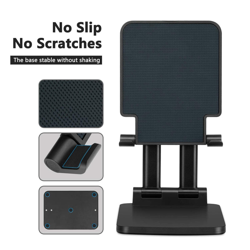 Pepper Jobs Tablet Holder Solid Sturdy Stand, Dual Tube Foldable for Ipad Pro Holder Stand, Universal Tablet Stand, Portable Monitor Stand Adjustable Height and Viewing Angle Extremely Stable (Black) Black