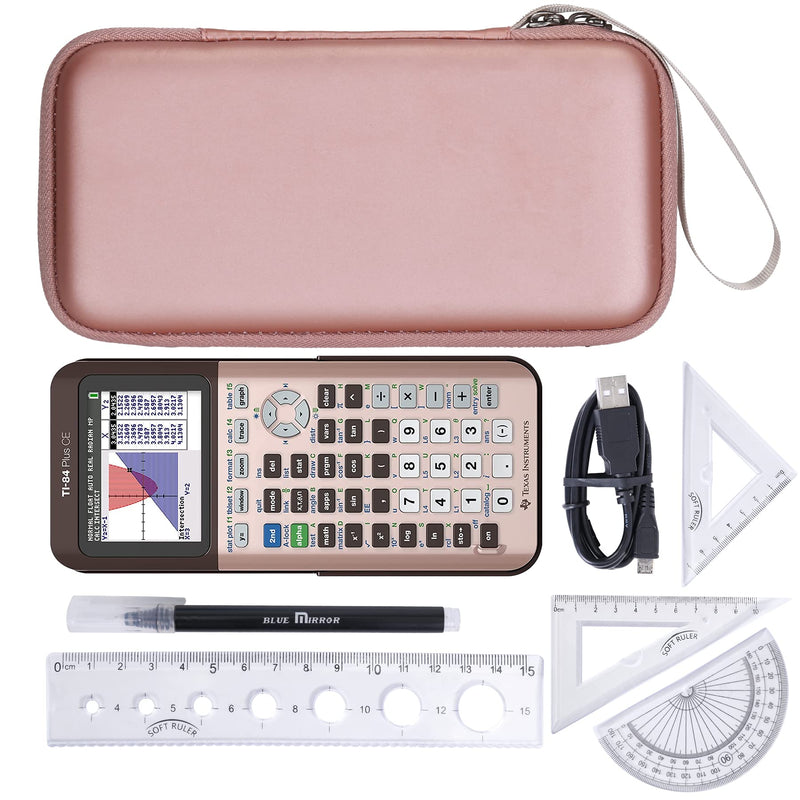 Khanka Hard Travel Case Replacement for Texas Instruments TI-83 Plus/TI-84 Plus/TI-84 Plus CE Color Graphing Calculator, Case Only (Rose Gold) Rose Gold