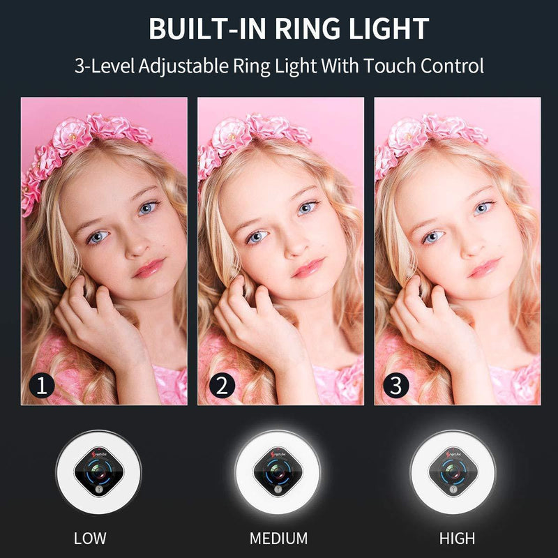 Streaming Webcam with Light - HD 1080P Autofocus Computer Camera with Microphone USB Camera with Digital Zoom for Xbox|PC|Desktop|Laptop|Gaming|Video Calling