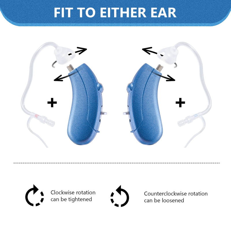 Hearing Amplifier for Seniors Adults Noise-Cancelling - Miracle Ear Digital Personal Sound Amplifier Devices with Volume Control As Seen On TV Hearing Aid Cleaning Tools Included (Fit Either Ear) Left pre-Assembled