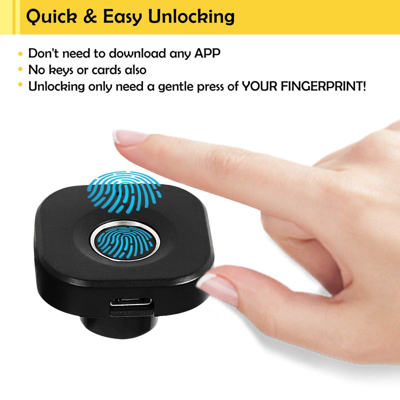 Fingerprint Cabinet Lock, Smart Biometric Cabinet Lock, Keyless Hidden File Drawer Wardrobe Lock, Child Safety Electric Fingerprint Lock, DIY Wooden Furniture Privacy Lock for Home Office Black