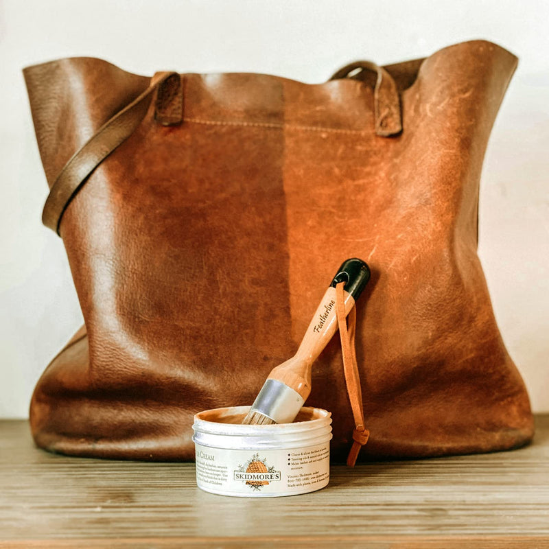 Skidmore's Restoration Cream | Genuine Leather and Wood Restorer, Softener, and Conditioner | 100% Natural Non-Toxic Formula | Kit Will Restore and Repair Dry Leather and Wood Products in The Home 1 Pint