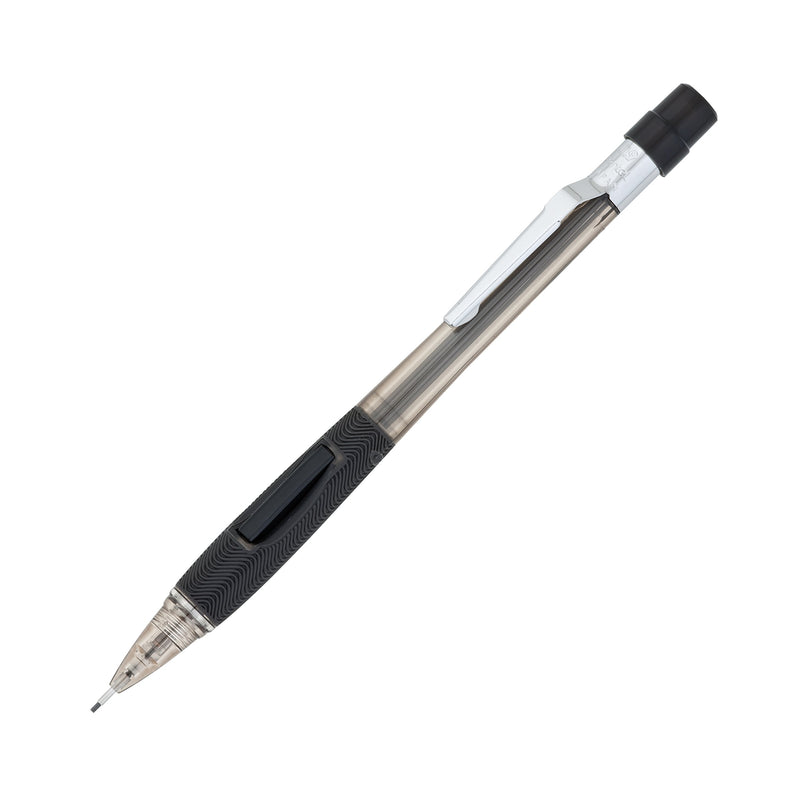 Pentel Quicker Clicker Mechanical Pencil (0.9mm) Transparent Black Barrel, Box of 12 (PD349TA)