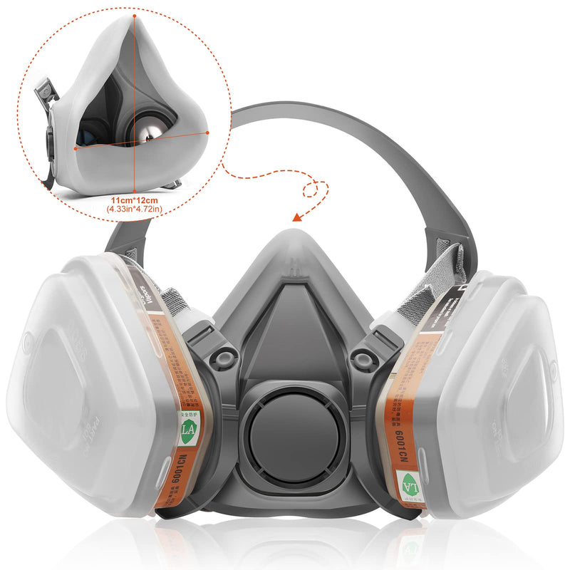RANKSING Half Facepiece Reusable Respirator Labor Insurance Supplies 6200 Reusable Shield for Painting Sanding Polishing Spraying and Other Work