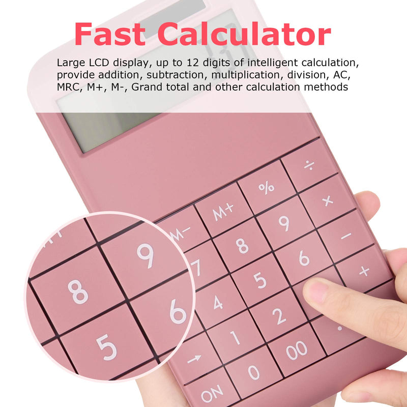 Basic Standard Calculator EC02CL-PN for Business, School & Office Use, Electric Digital Smart Calculator - Pink