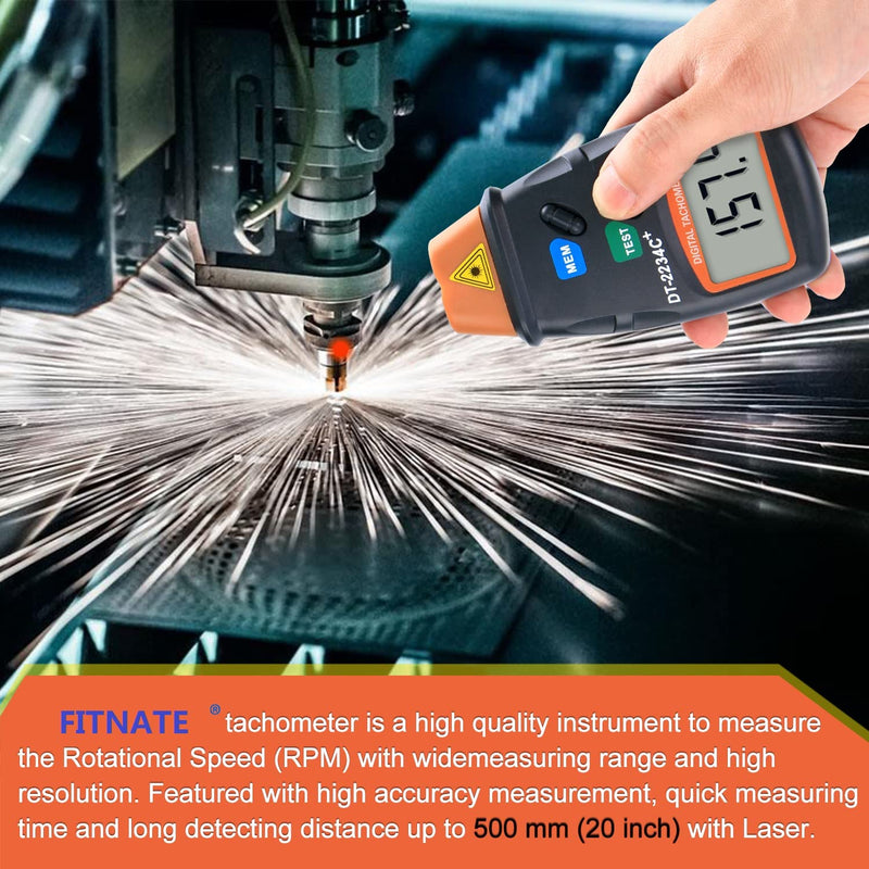 AGPtek® Professional Digital Laser Photo Tachometer Non Contact RPM Tach DT-2234C+