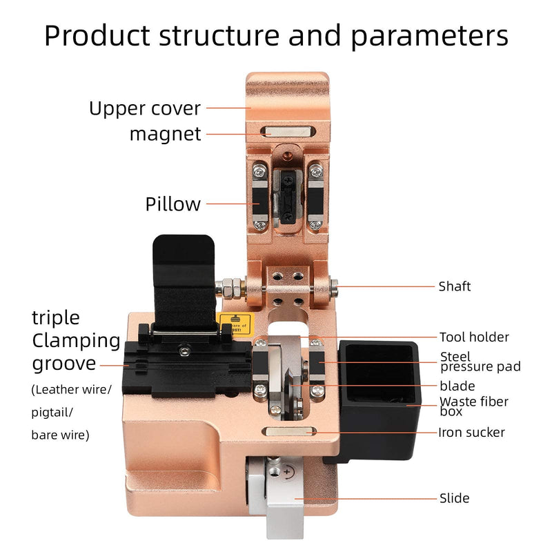 Fiber Cleaver HS-30 Cable Cutting Cutter Fiber Optic Cable Connector FTTH Tool Cutter High Precision FTTH Fiber Cleaver 16 surface blade
