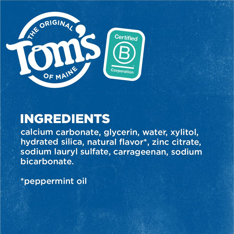 Tom's of Maine Fluoride-Free Antiplaque & Whitening Natural Toothpaste, Peppermint, 5.5 oz. 2-Pack 5.5 Ounce, 2 Pack