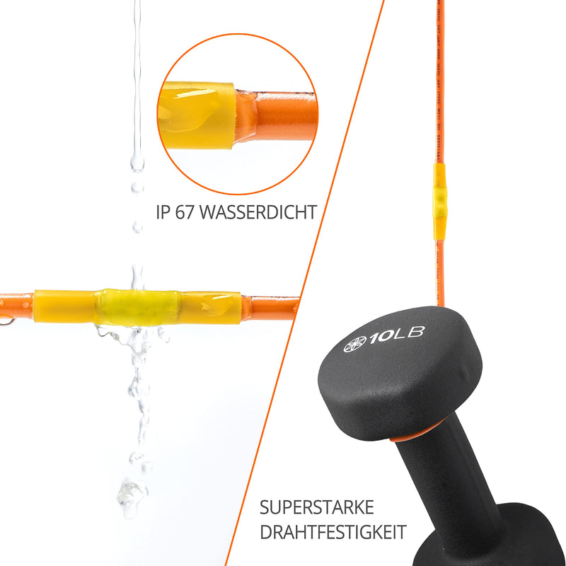 Wirefy butt connector cable connector waterproof in a set - 3:1 shrinkage rate crimp connector - shockproof connector car as an alternative to solder connector - 0.5-6mm² - 180 pieces 180 piece butt connector set 0.5 - 6 mm²