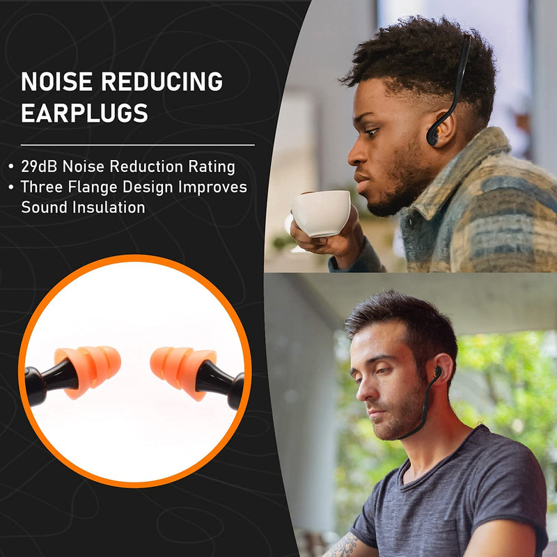 2Pcs Pairs Banded Silicone Ear Plugs and 10 Pairs Silicone Replacement Pods Soft Reusable Washable for Sleeping Swimming Noise Hearing Protection Earplugs Music Concerts Construction Shooting Hunting 12
