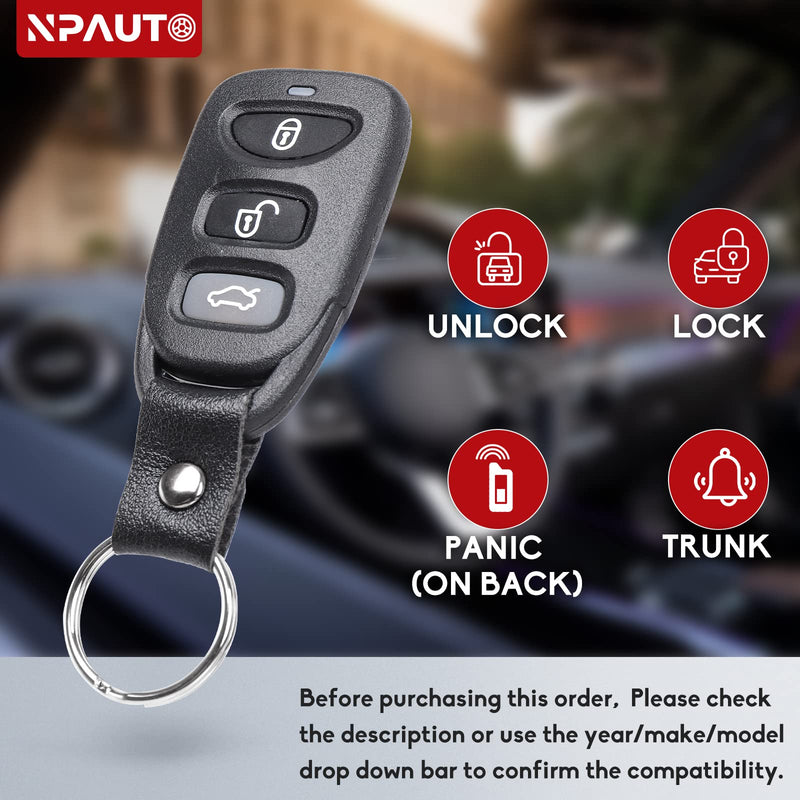 NPAUTO Key Fob Replacement for Hyundai Sonata 2011 2012 2013 2014 2015 Keyless Entry Remote Control Car Key Fobs (OSLOKA-950T, 4 Button, 1Pcs)
