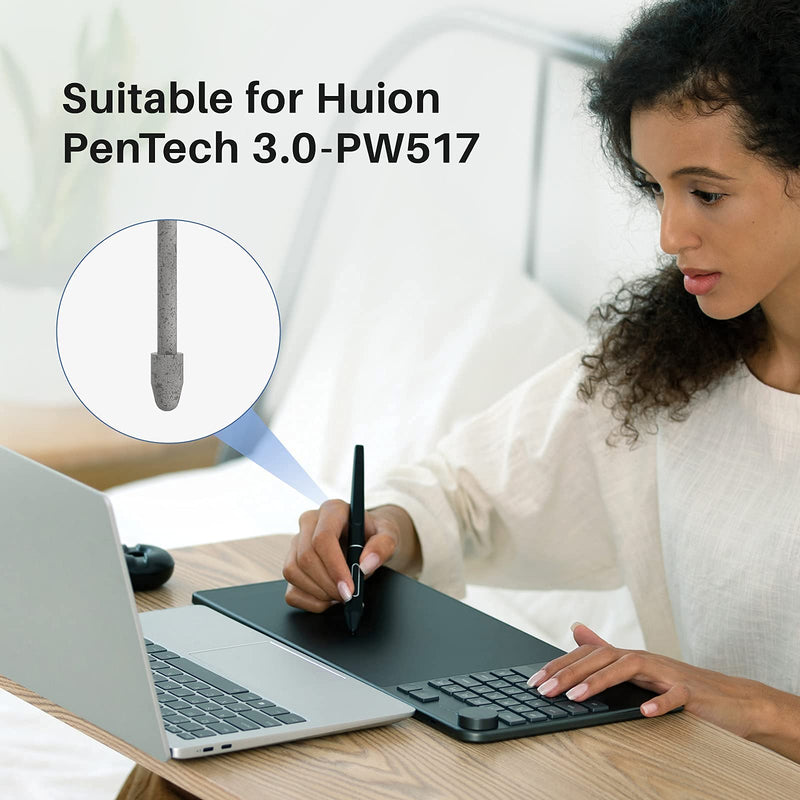 HUION PW517 Pen Tech 3.0 Battery-Free Stylus Pen with 10 Pack Upgraded Replacement Felt Nibs PN05F for Huion Kamvas 13, Kamvas Pro 24, Kamvas 22, Kamvas 22 Plus, Kamvas 12, Kamvas 16 (2021), Kamvas Pr