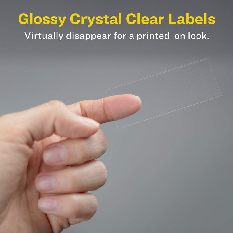 Avery Glossy Crystal Clear Address Labels for Laser & Inkjet Printers, 2" x 4", 100 Labels (6522) 1 Pack