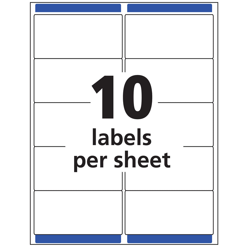 Avery Matte Frosted Clear Address Labels for Laser Printers, 2" x 4", 500 Labels (5663) 1 Pack