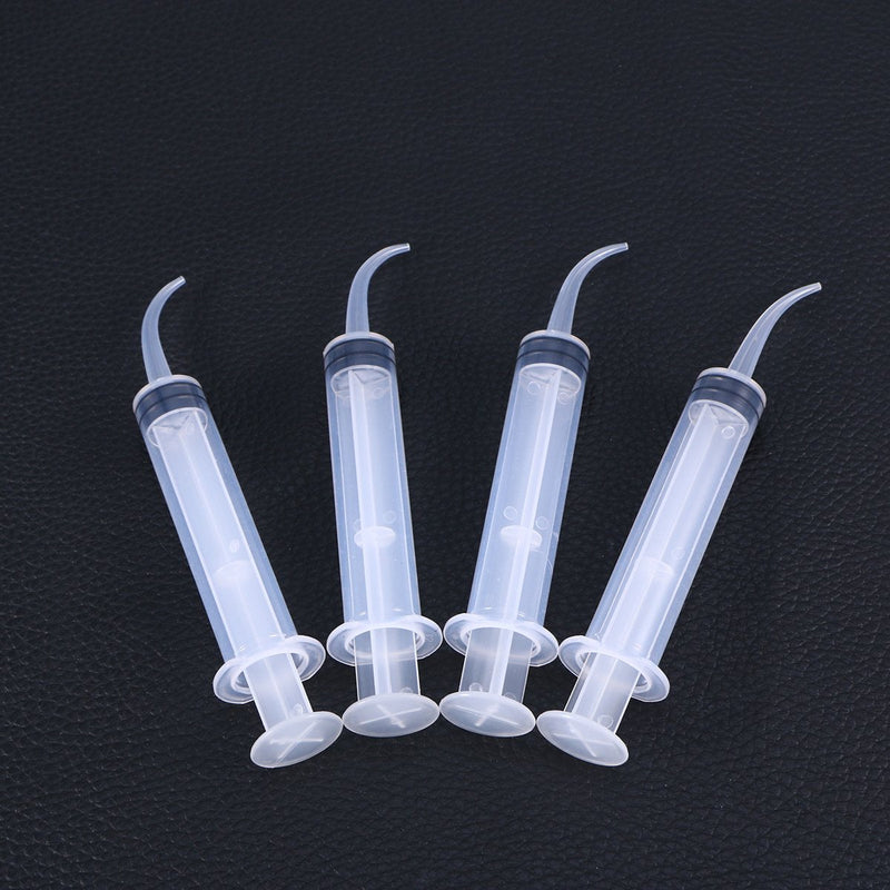 ROSENICE Disposable Dental Irrigation Syringe with Curved Tip for Dental Care 4pcs