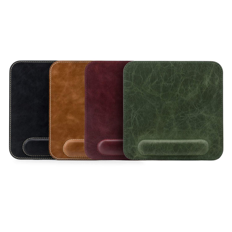 Londo Top Grain Leather Mousepad with Wrist Rest Brown