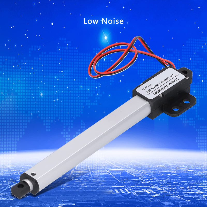 Folany Linear Actuator, 4 inch Stroke Micro 20N/4.5lb DC 12V 1.2 /s Multi-Function Mini Electric Actuator Motor for Home Appliances/Automotive, with Limit Switch(Stroke 100mm-30mm/s-20N)