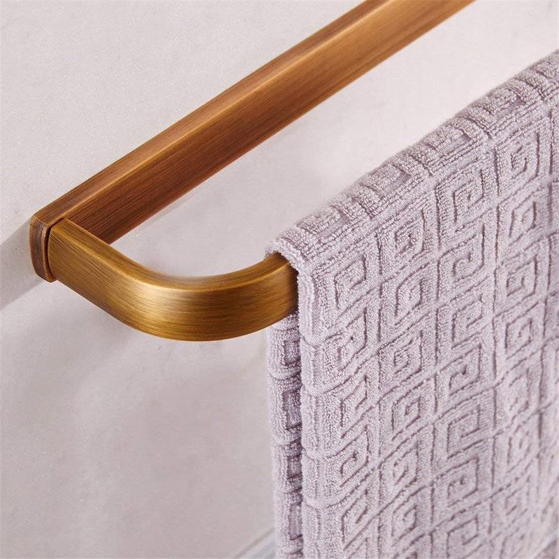 BigBig Home Brass Toilet Paper Holder Towel Holder, Bathroom Hardware Set Antique Tissue Roll Holder and Hand Towel Ring Wall Mounted 2-Piece Antique Brass Finish