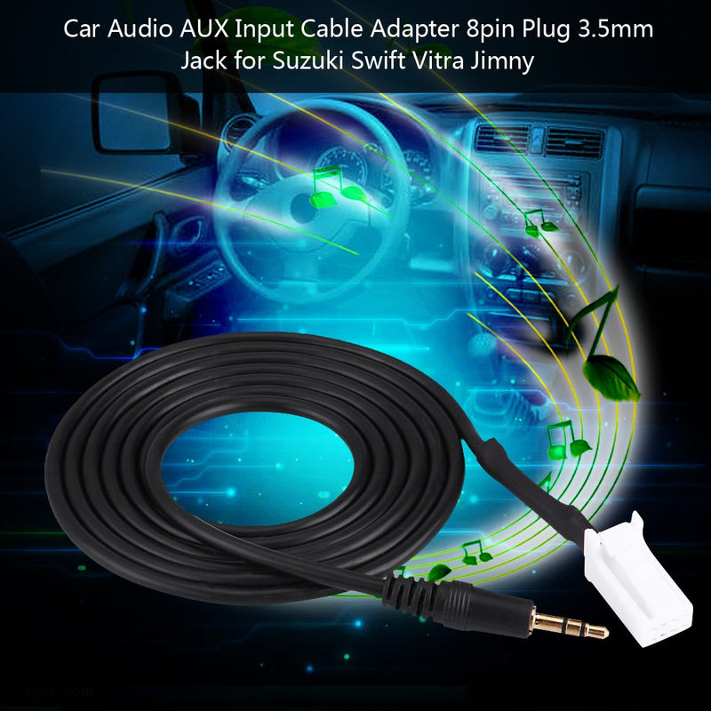 Car AUX Audio Cableï¼ŒAudio AUX Input Cable Adapter 8pin Plug 3.5mm Jack Fit for Suzuki Swift Vitra Jimny